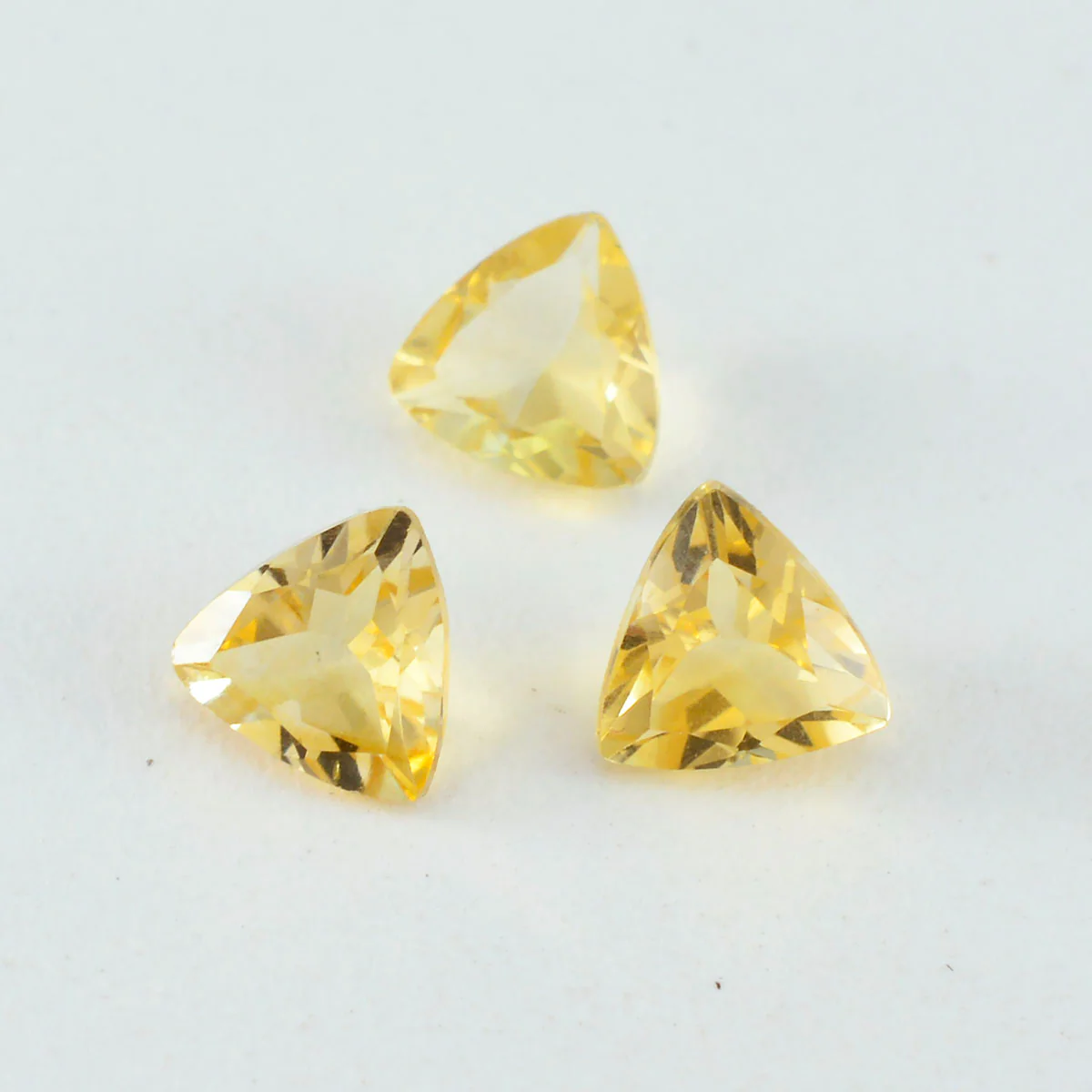 Citrine 1PC Large 10x10 MM Triangle Faceted Yellow Shine Semi Precious Loose Gems - Image 3