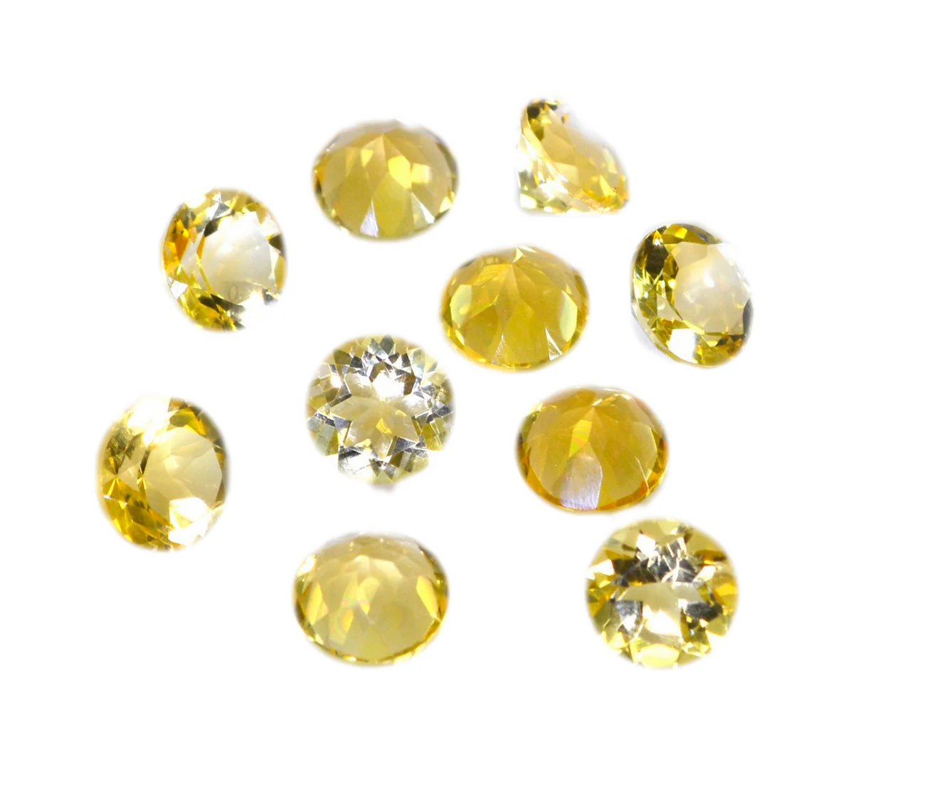 Citrine 1PC Large 11x11 MM Round Faceted Yellow Fine Semi Precious Loose Gemstone - Image 3