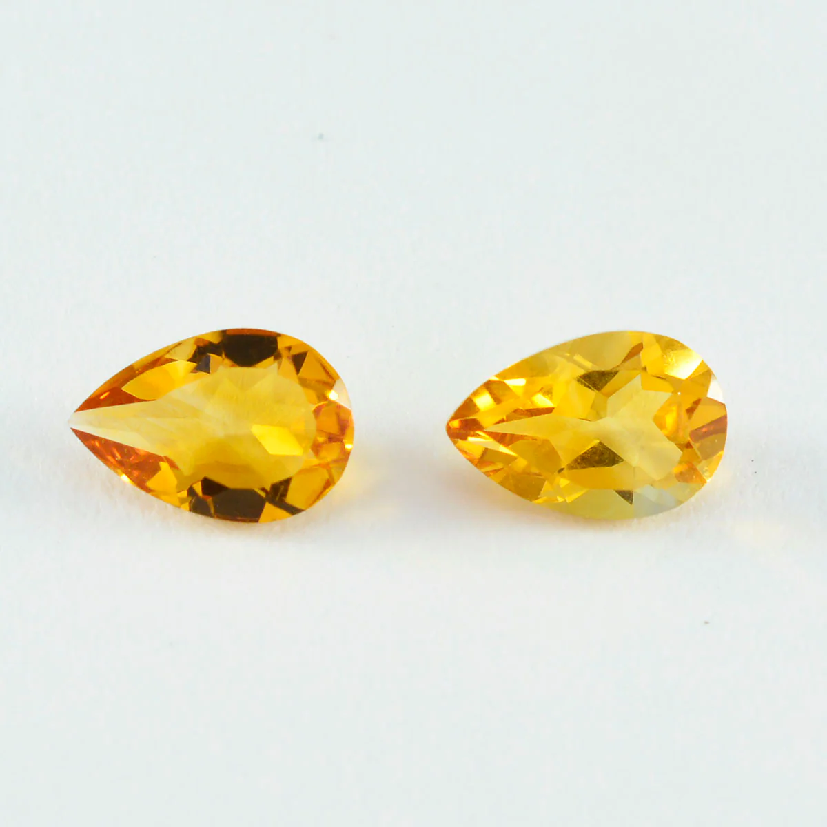Citrine 1PC Large 8x12 MM Pear Faceted Yellow Fiery Semi Precious Loose Gemstone - Image 3