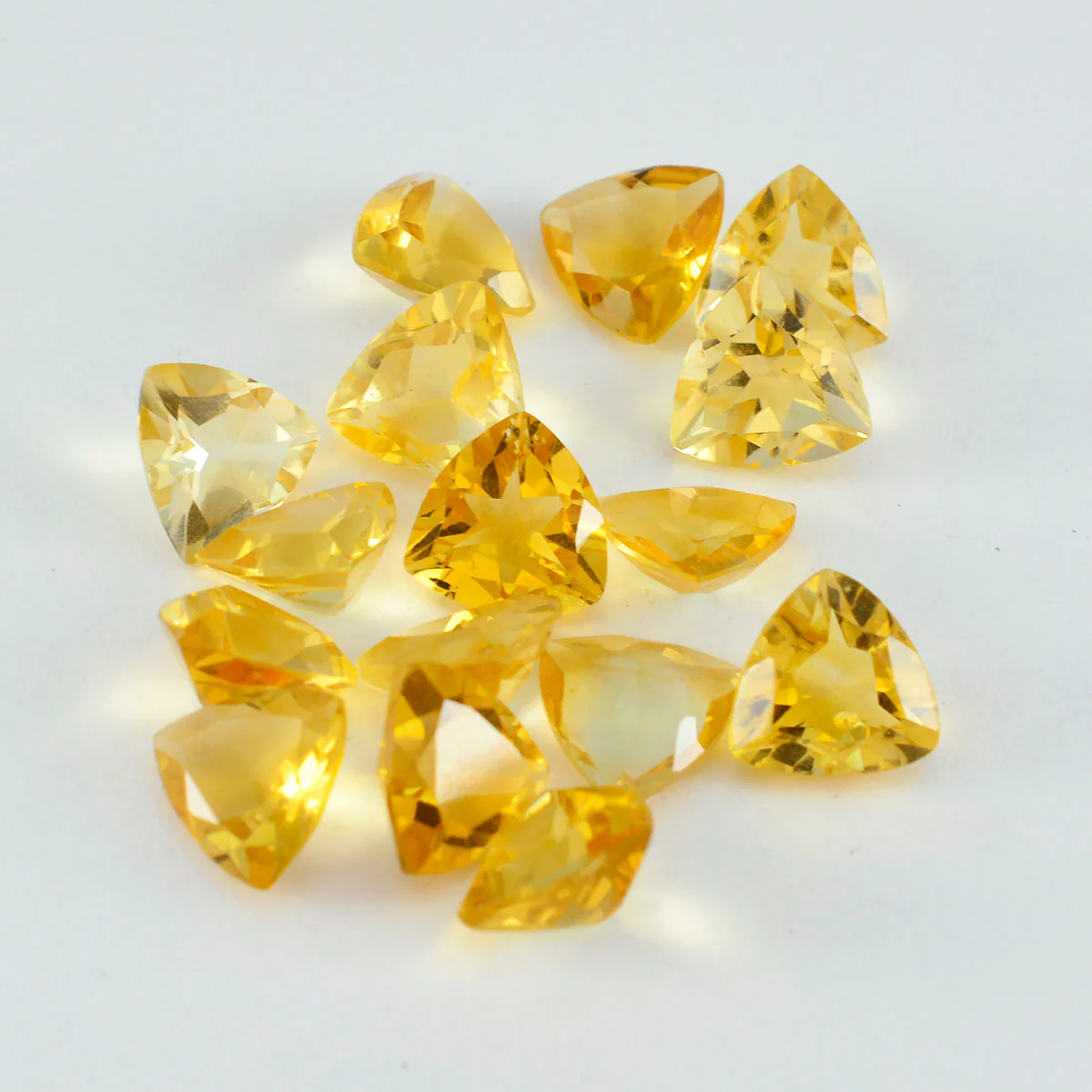 Citrine 1PC Medium 9x9 MM Triangle Faceted Yellow Lustrous Semi Precious Gems