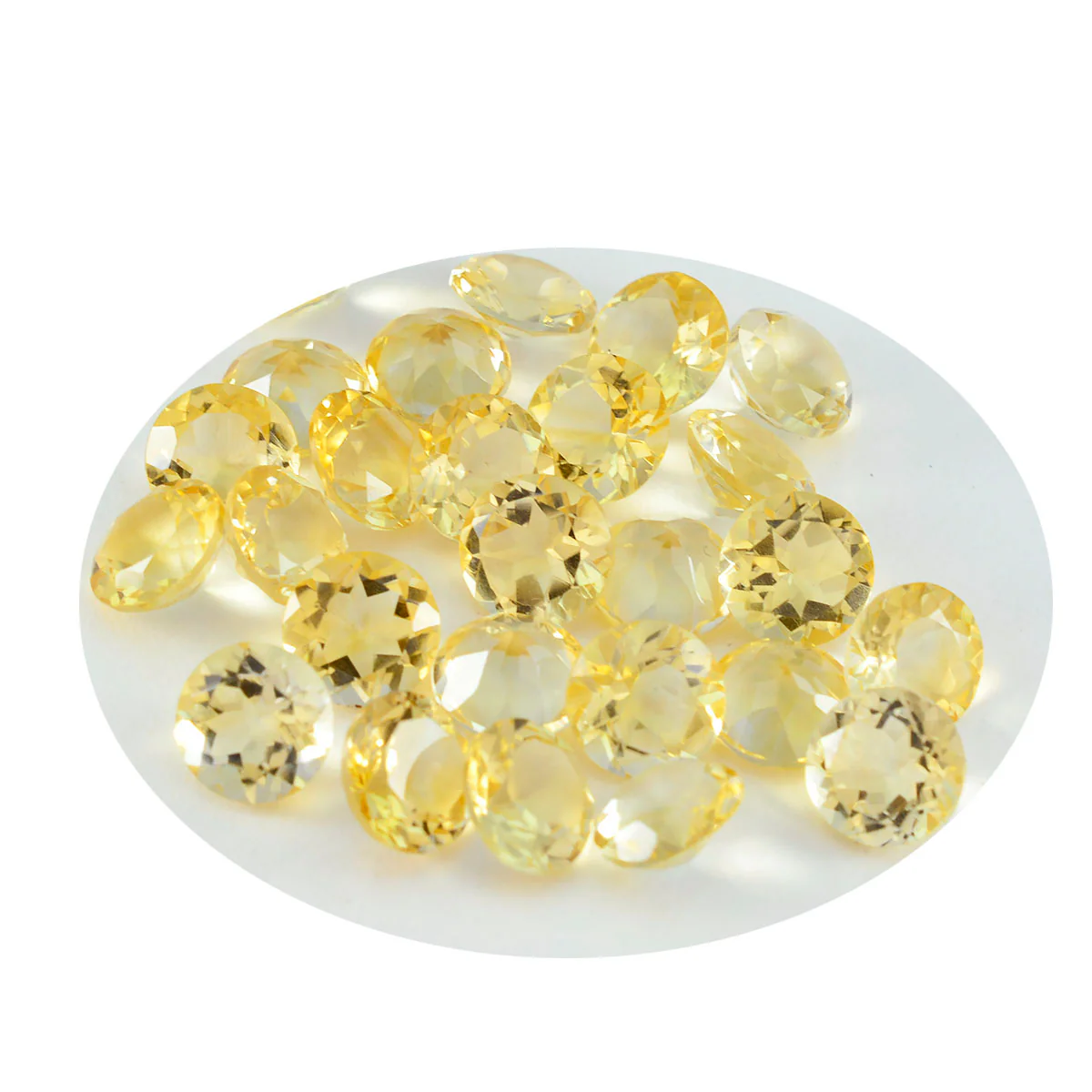 Citrine 1PC Small 8x8 MM Round Faceted Yellow Luster Semi Precious Loose Gemstones - Image 4