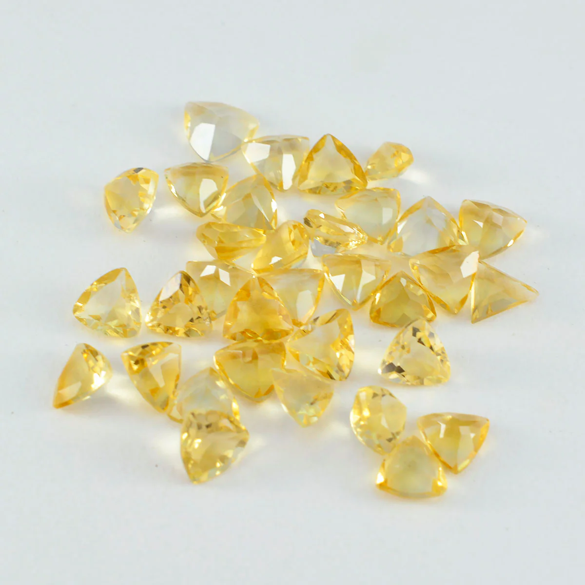 Citrine 1PC Small 8x8 MM Triangle Faceted Yellow Luster Semi Precious Loose Gemstones - Image 2