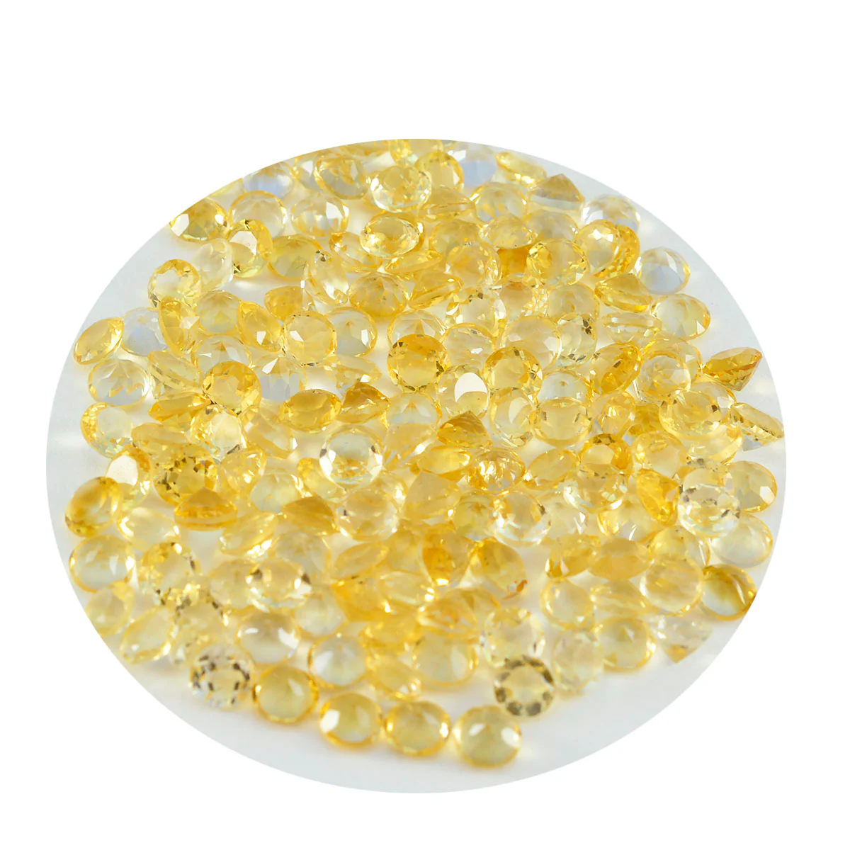 Citrine 1PC Tiny 5x5 MM Round Faceted Yellow Sparkling Semi Precious Gems - Image 4
