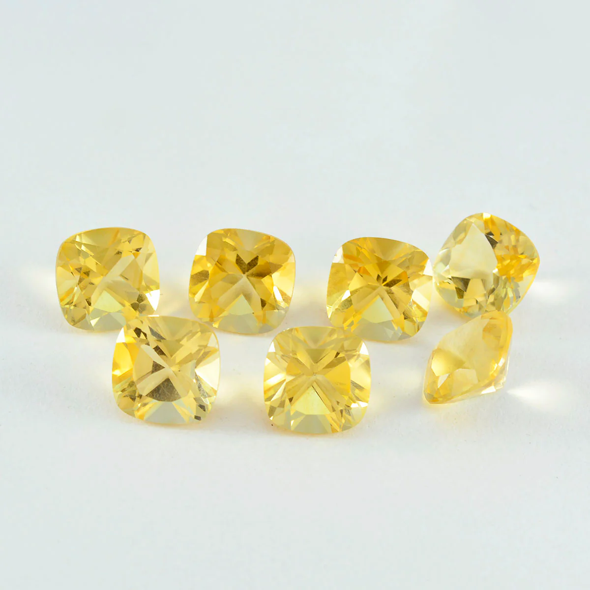 Citrine 1PC Tiny 6x6 MM Cushion Faceted Yellow Polished Semi Precious Loose Gems - Image 2