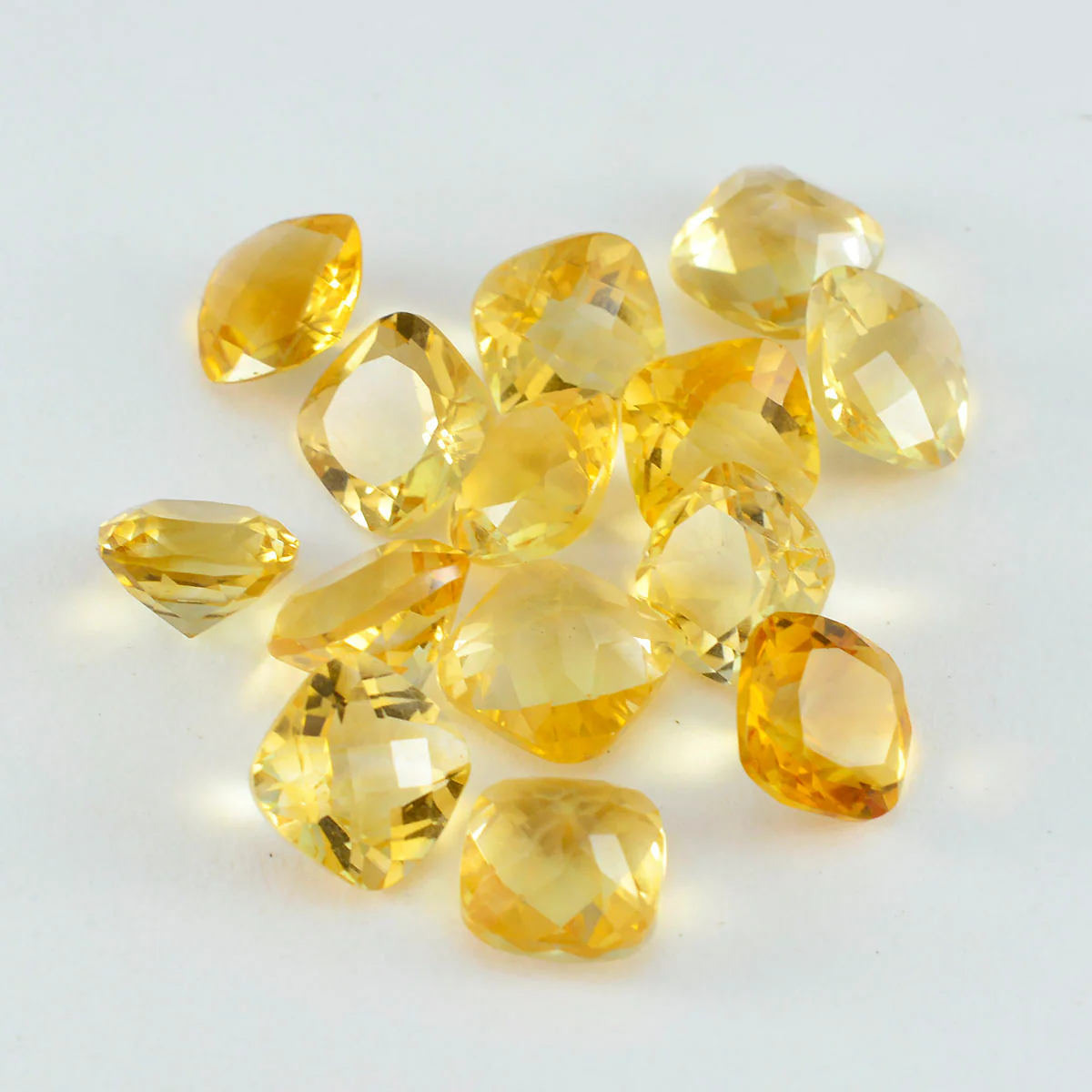 Citrine 1PC Tiny 6x6 MM Cushion Faceted Yellow Polished Semi Precious Loose Gems - Image 3