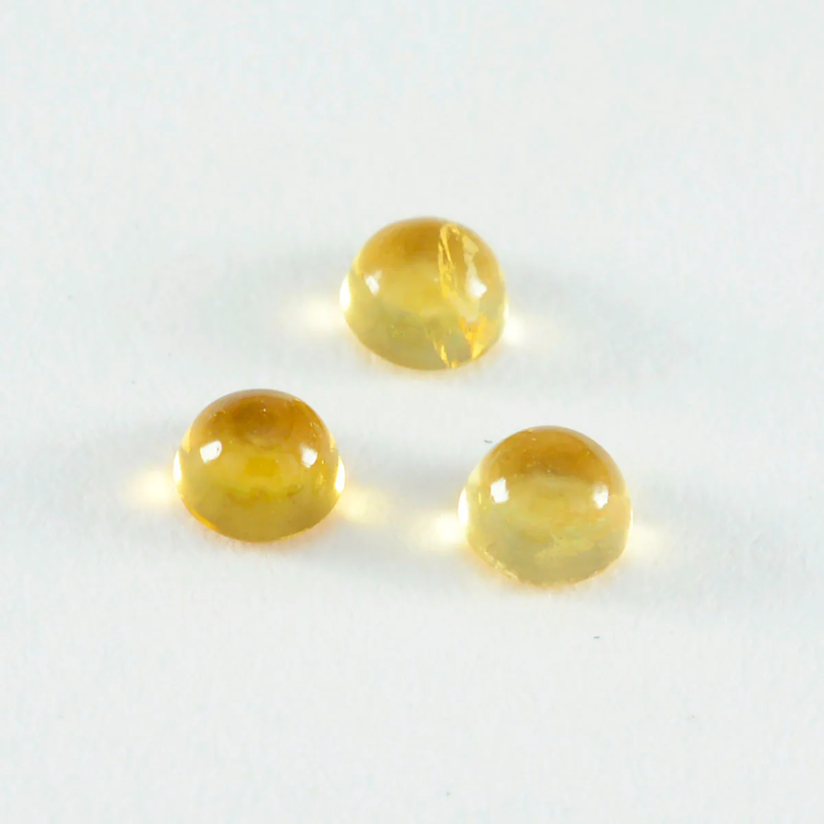 Citrine 1PC Tiny 6x6 MM Round Cabochon Yellow High-Quality semi Precious Precious Gemstone