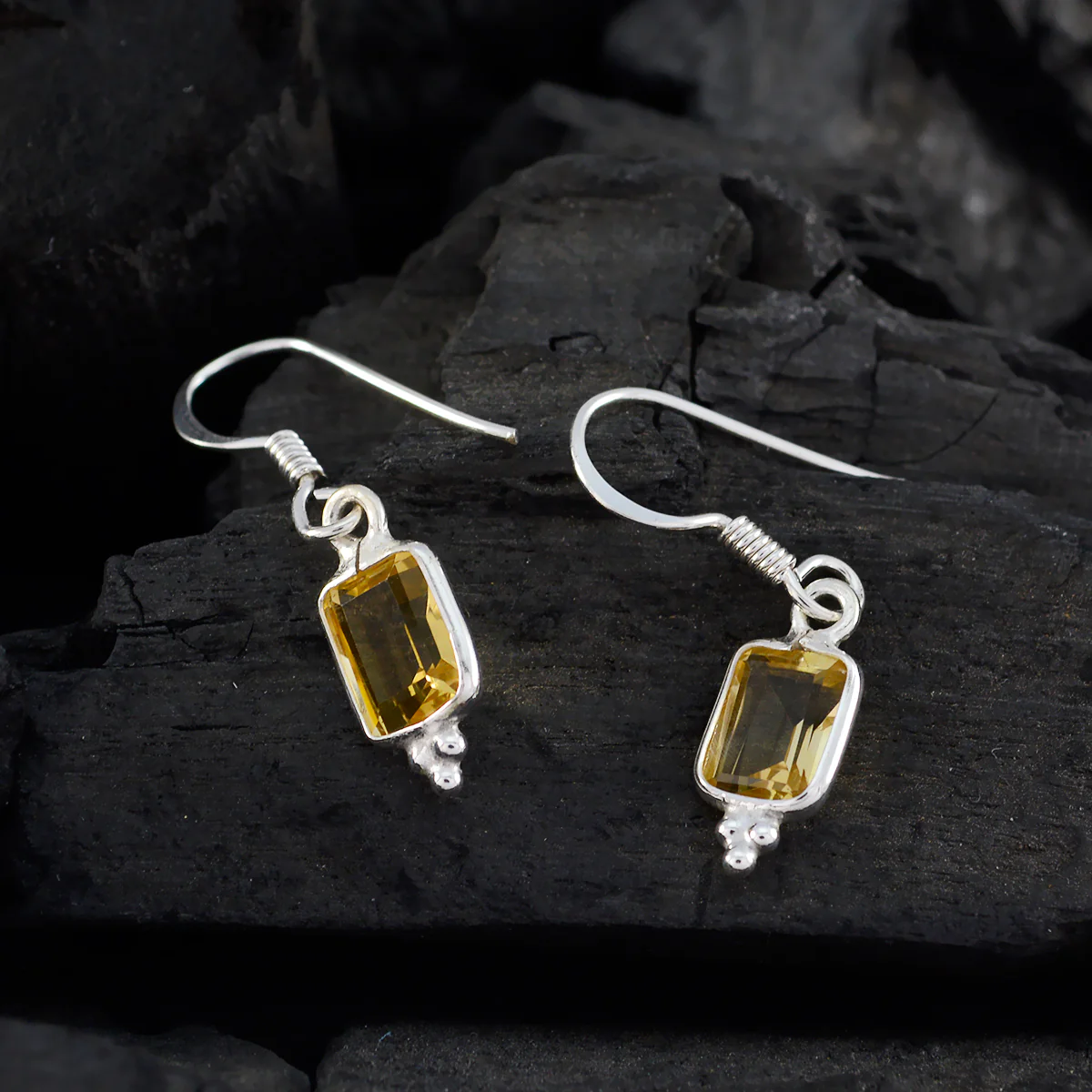 Citrine American Chloe multiple Dangle Yellow 92.5 Silver Earring - Image 2