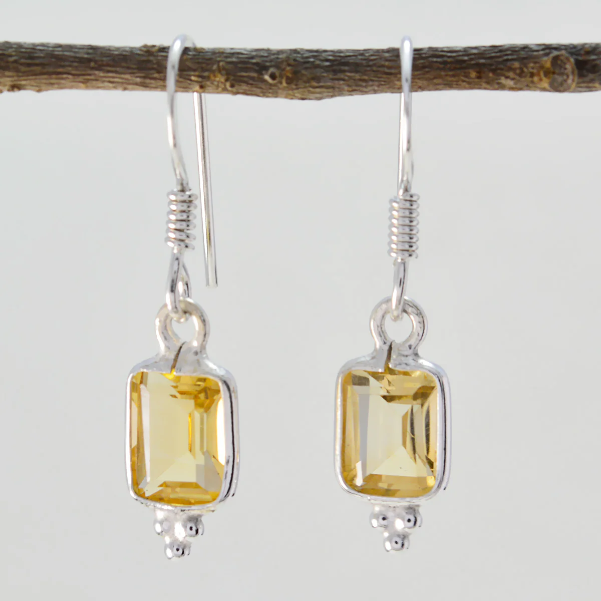 Citrine American Chloe multiple Dangle Yellow 92.5 Silver Earring - Image 3