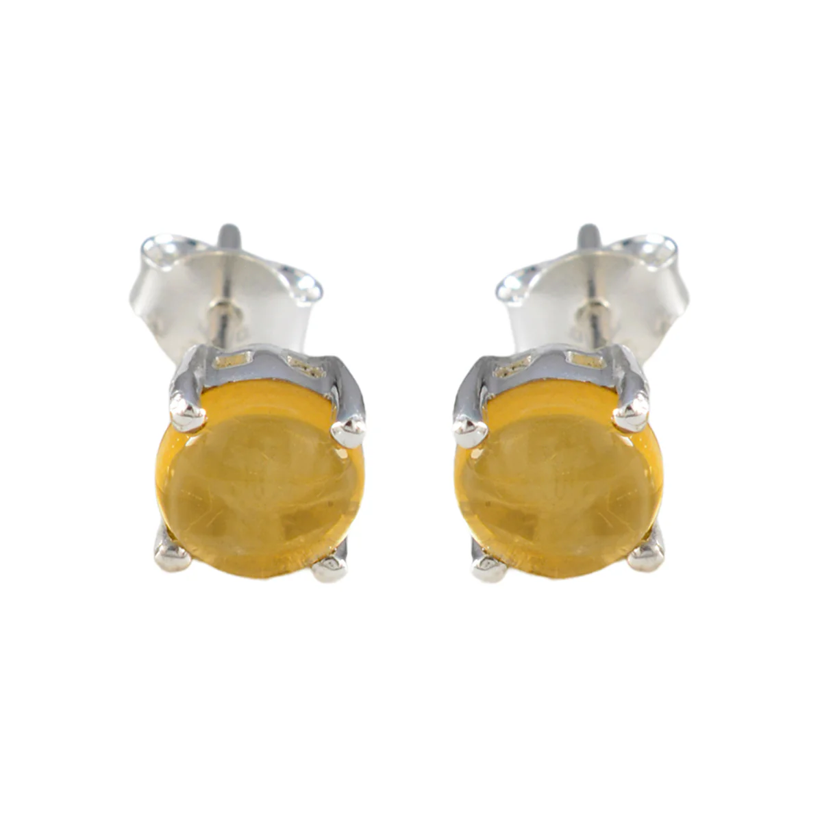Citrine American Fernandaa Solitaire Stud Yellow 92.5 Silver Earring