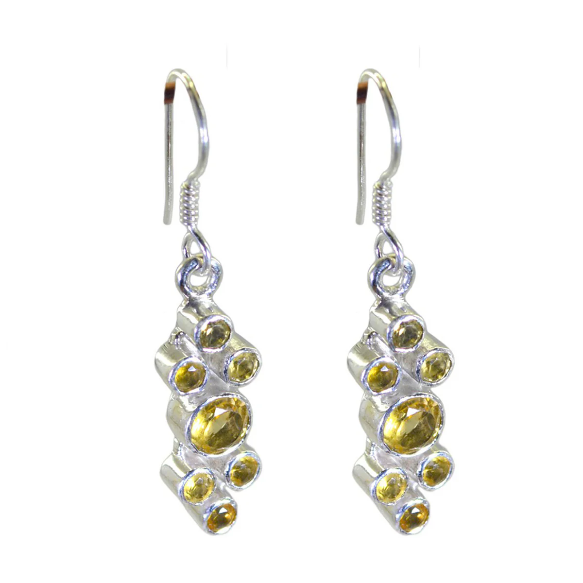 Citrine Australian Ellie multiple Dangle Yellow Silver Earring