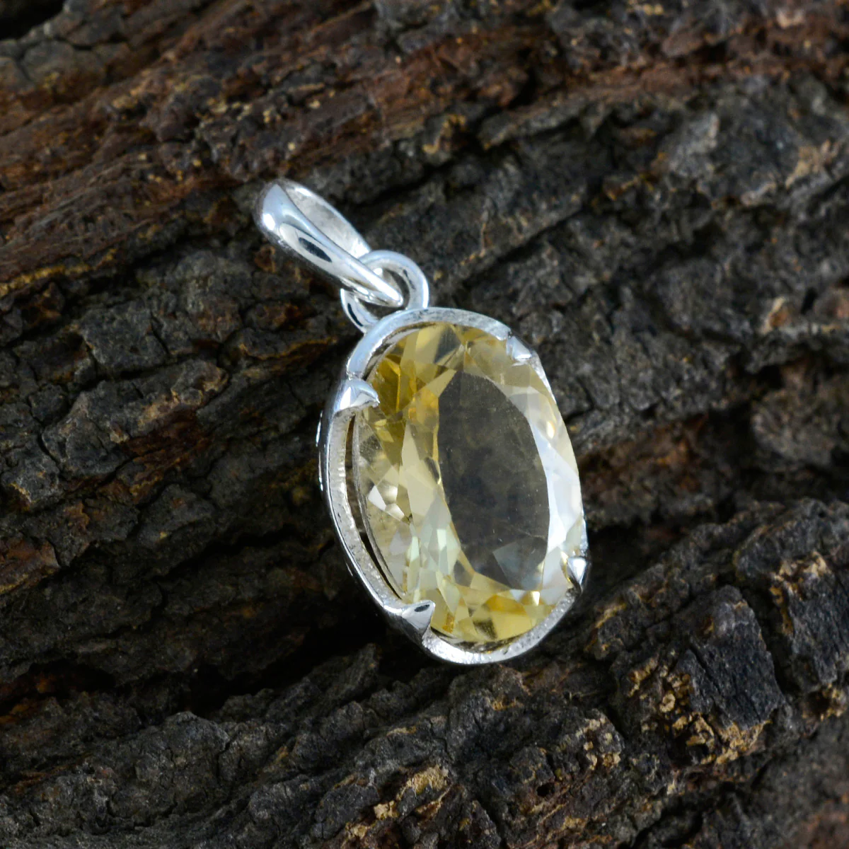 Citrine Dainty German 92.5 Silver Solitaire Patricia propsel Yellow Pendant Jewellery - Image 2
