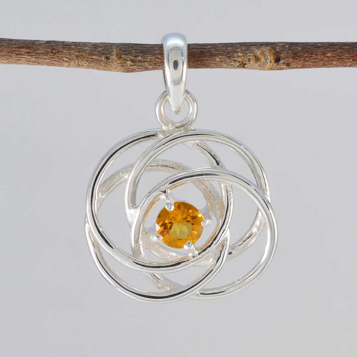 Citrine Delicate Spanish Silver Solitaire Victoria Vintage Yellow Pendant Jewelry - Image 2