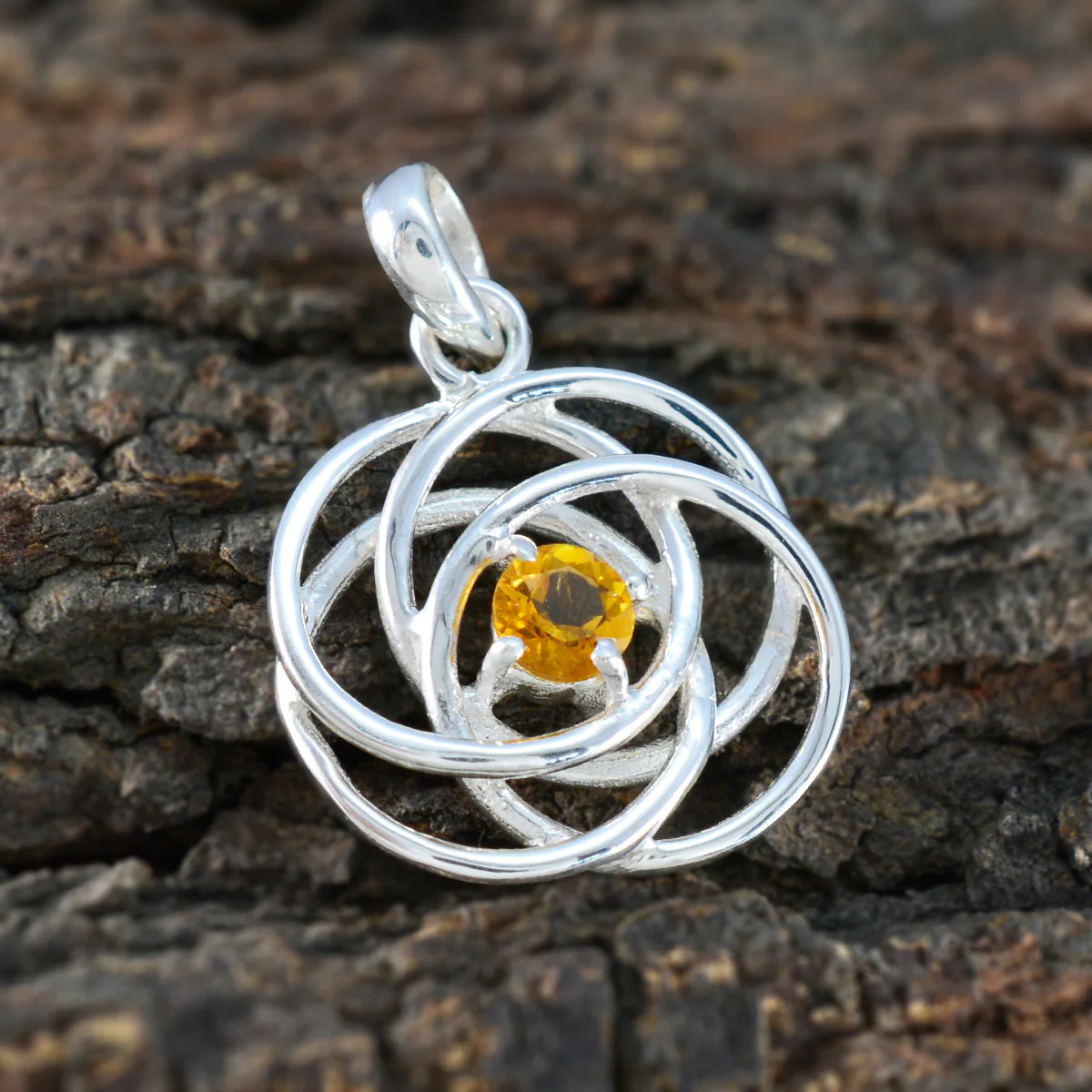 Citrine Delicate Spanish Silver Solitaire Victoria Vintage Yellow Pendant Jewelry - Image 3