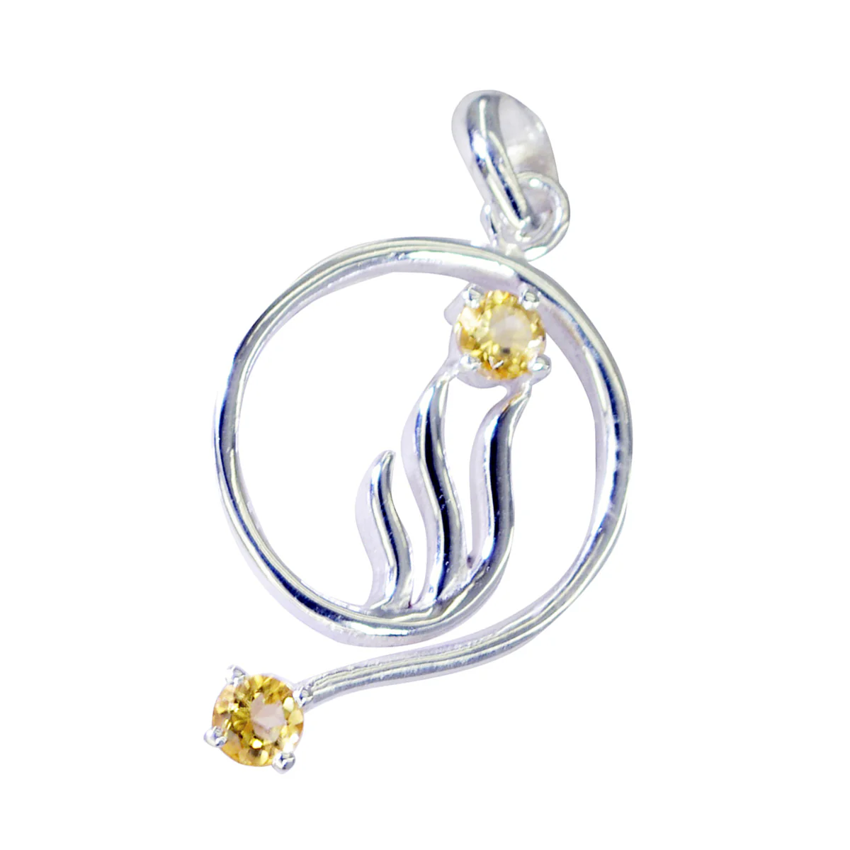 Citrine Essential Moroccan 92.5 Silver Toi et Moi Inès valentine Yellow Pendant Jewellery - Image 3