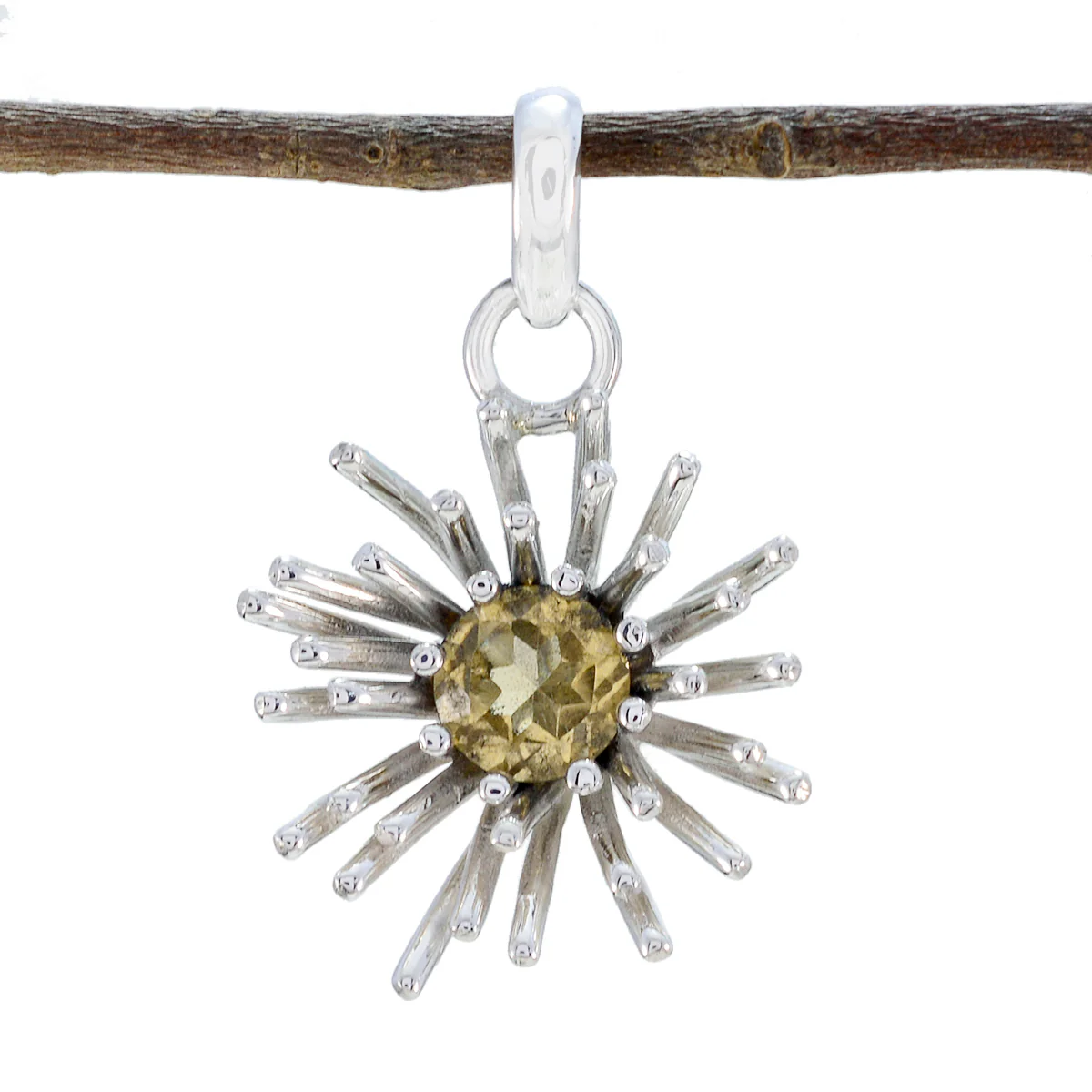 Citrine Eye-catching Spanish 92.5 Silver Solitaire Paula Sophisticated Yellow Pendant Jewellery