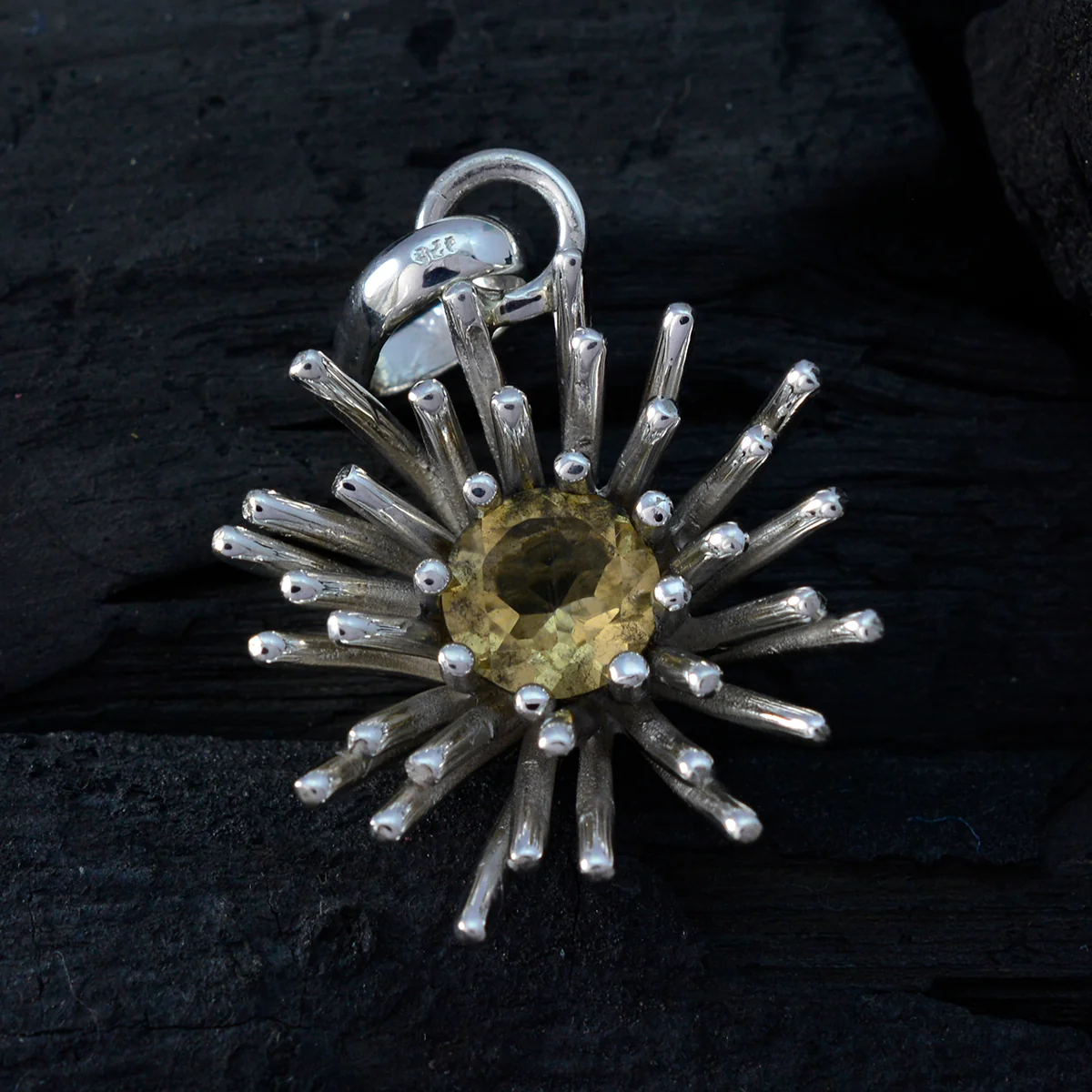 Citrine Eye-catching Spanish 92.5 Silver Solitaire Paula Sophisticated Yellow Pendant Jewellery - Image 3