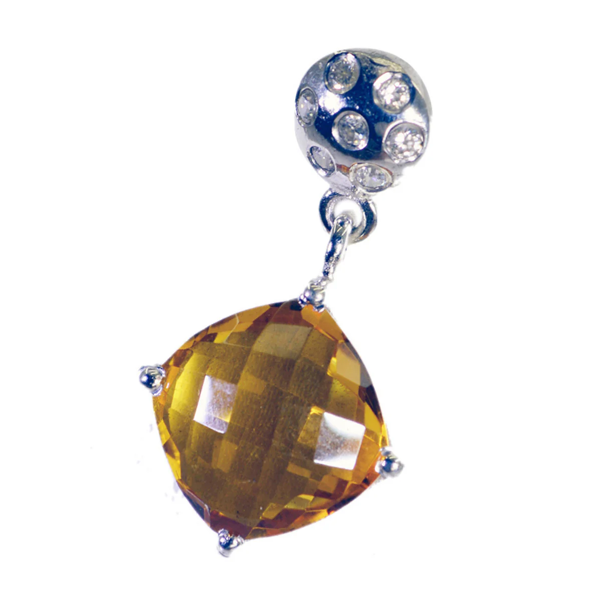 Citrine Featherlight African Sterling Silver multiple Milagros Eternity Yellow Pendant Jewellery - Image 3