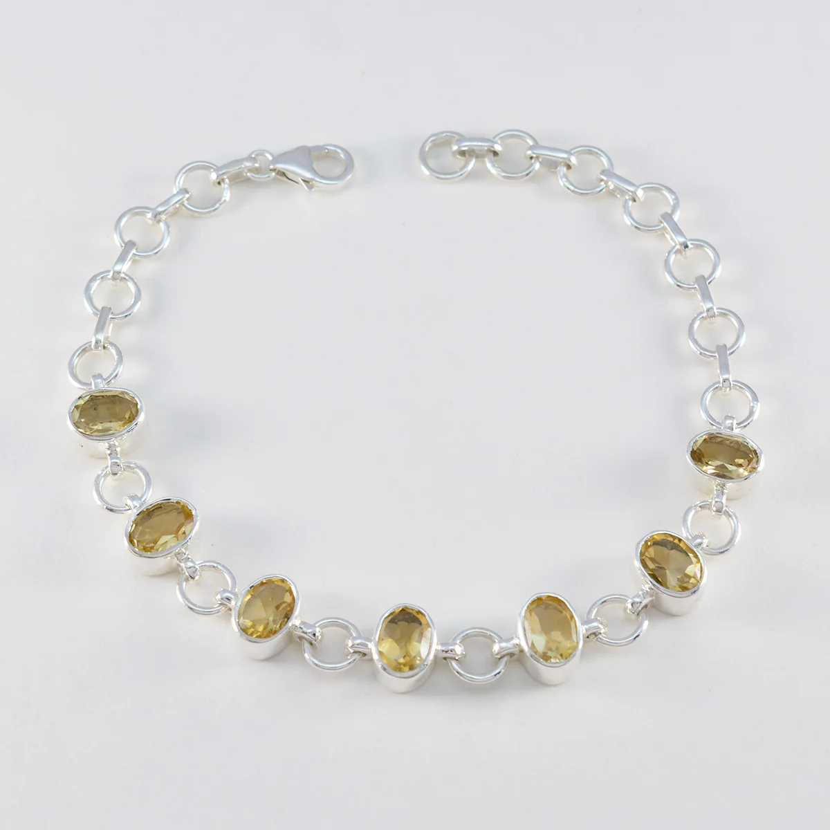 Citrine Gala Tiny Yellow Sterling Silver Links Bracelet - Image 2
