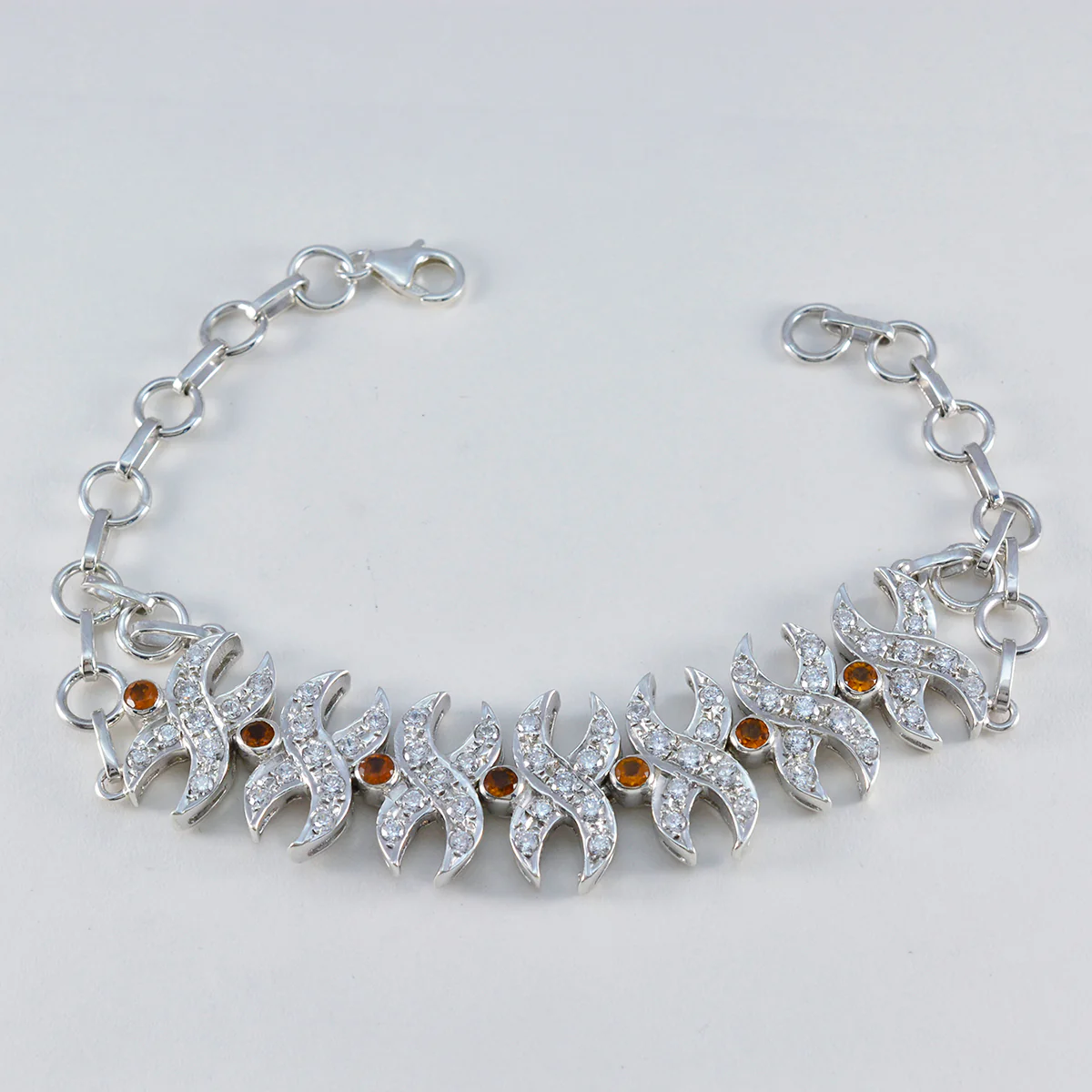 Citrine Glastonbury Festival Classic Yellow Silver Tennis Bracelet - Image 2