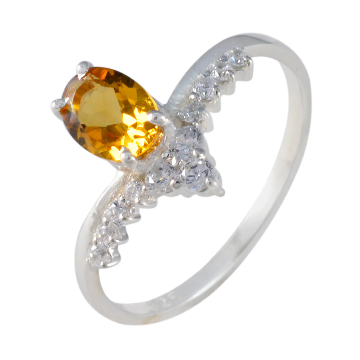 Citrine Halo Turkish Sterling Silver Yellow Gemstones Delicate Luxurious Ring Jewellery - Image 2