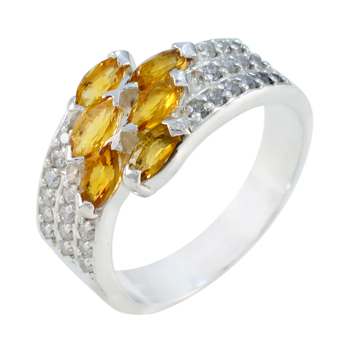 Citrine Hexa Egyptian Sterling Silver Yellow Gemstone Mid-weight Fairytale Ring Jewellery - Image 2