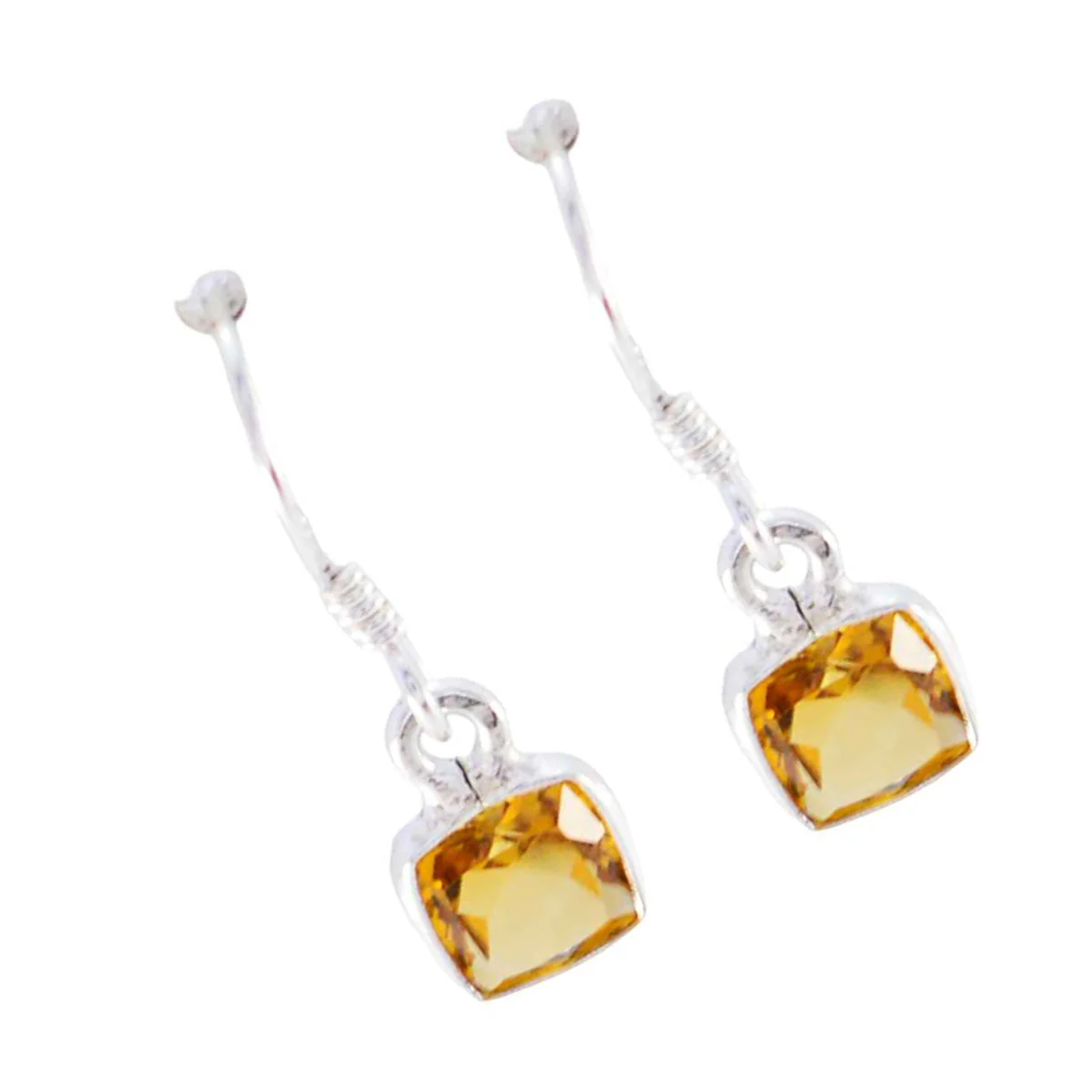 Citrine Korean Claire multiple Dangle Yellow Sterling Silver Earring - Image 2