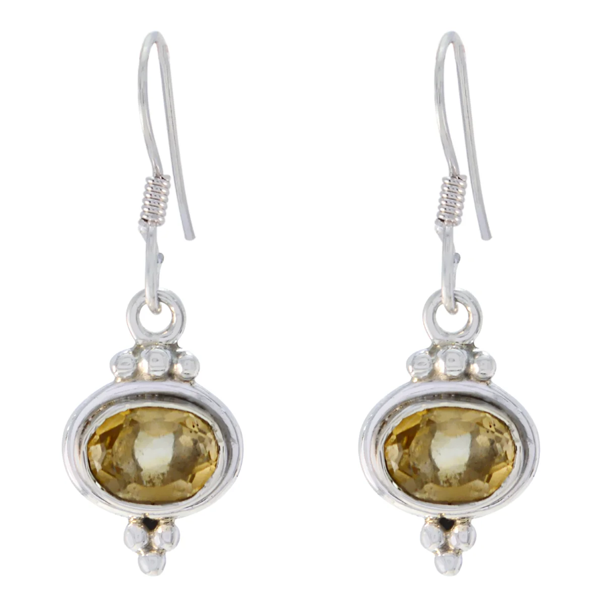 Citrine Latin American Emily multiple Dangle Yellow Silver Earring