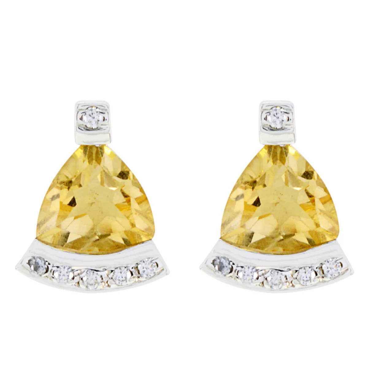 Citrine Mexican Cecilia multiple Stud Yellow 925 Silver Earring