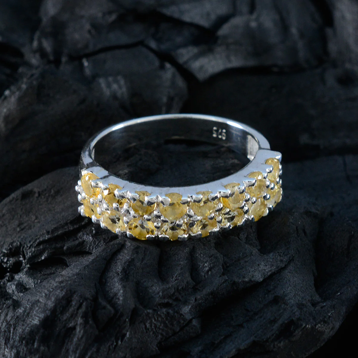 Citrine multiple Moroccan 925 Silver Yellow Gemstone Tiny Cultural Ring Jewellery - Image 4