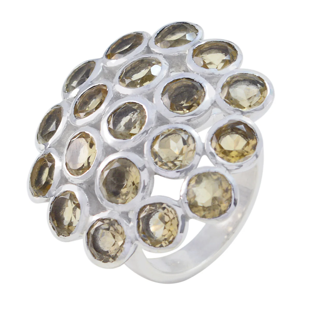 Citrine multiple Spanish Sterling Silver Yellow Gemstones Chunky Artisan Ring Jewelry