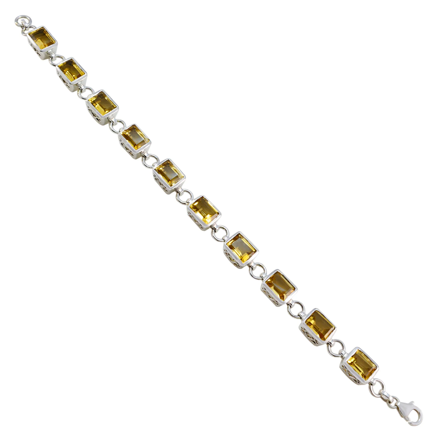 Citrine Silver Bracelet 925 Sterling Silver Jewelry