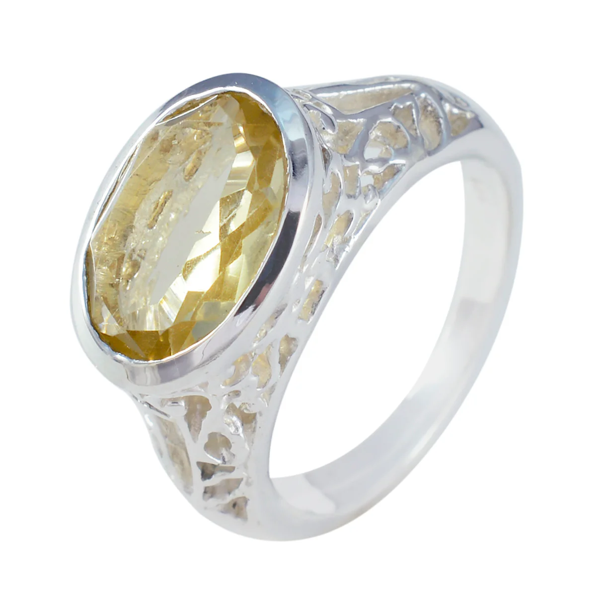 Citrine Solitaire African 925 Sterling Silver Yellow Gemstone Eye-catching Promise Ring Jewellery - Image 2