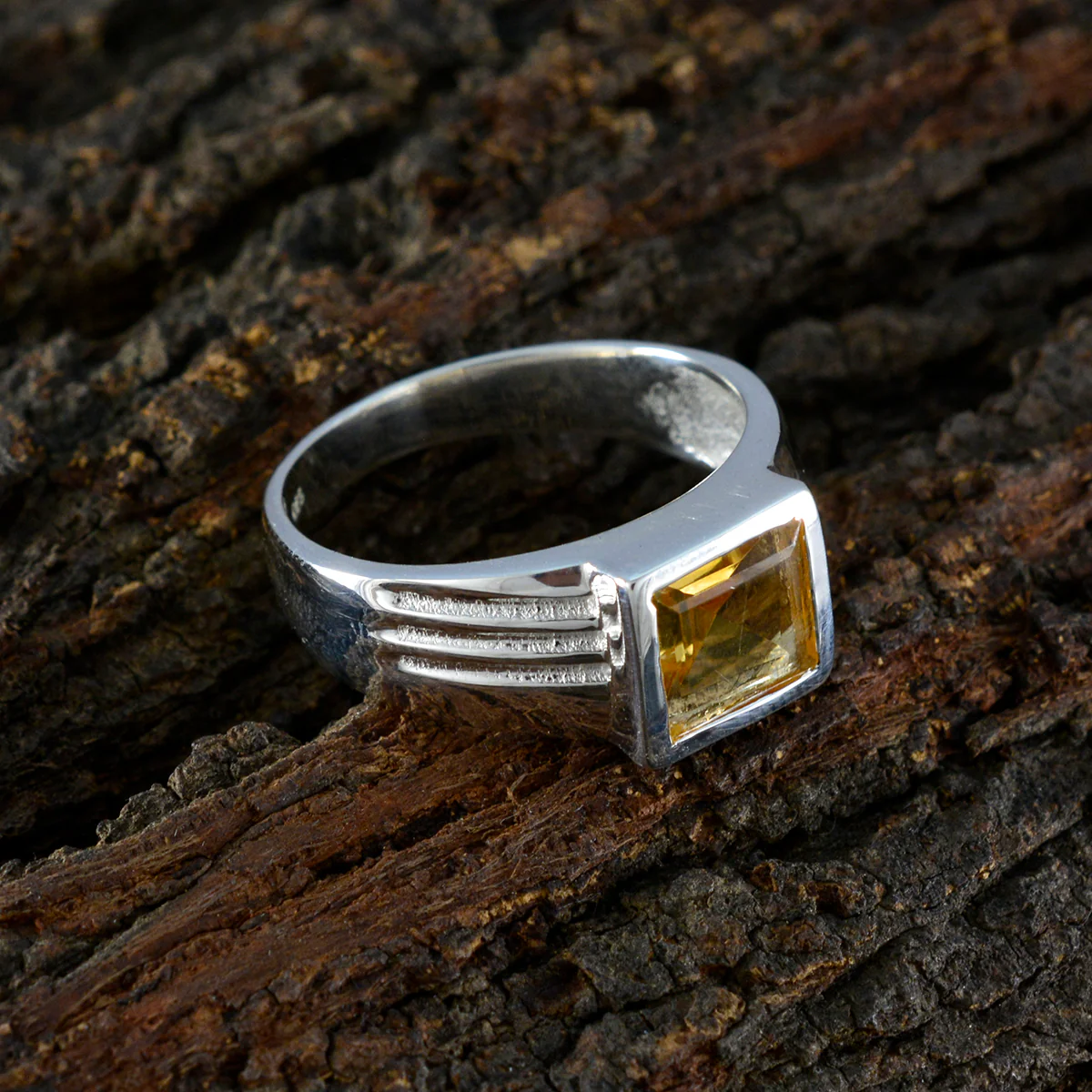Citrine Solitaire African 925 Sterling Silver Yellow Gemstones Classic Artisan Ring Jewelry - Image 3