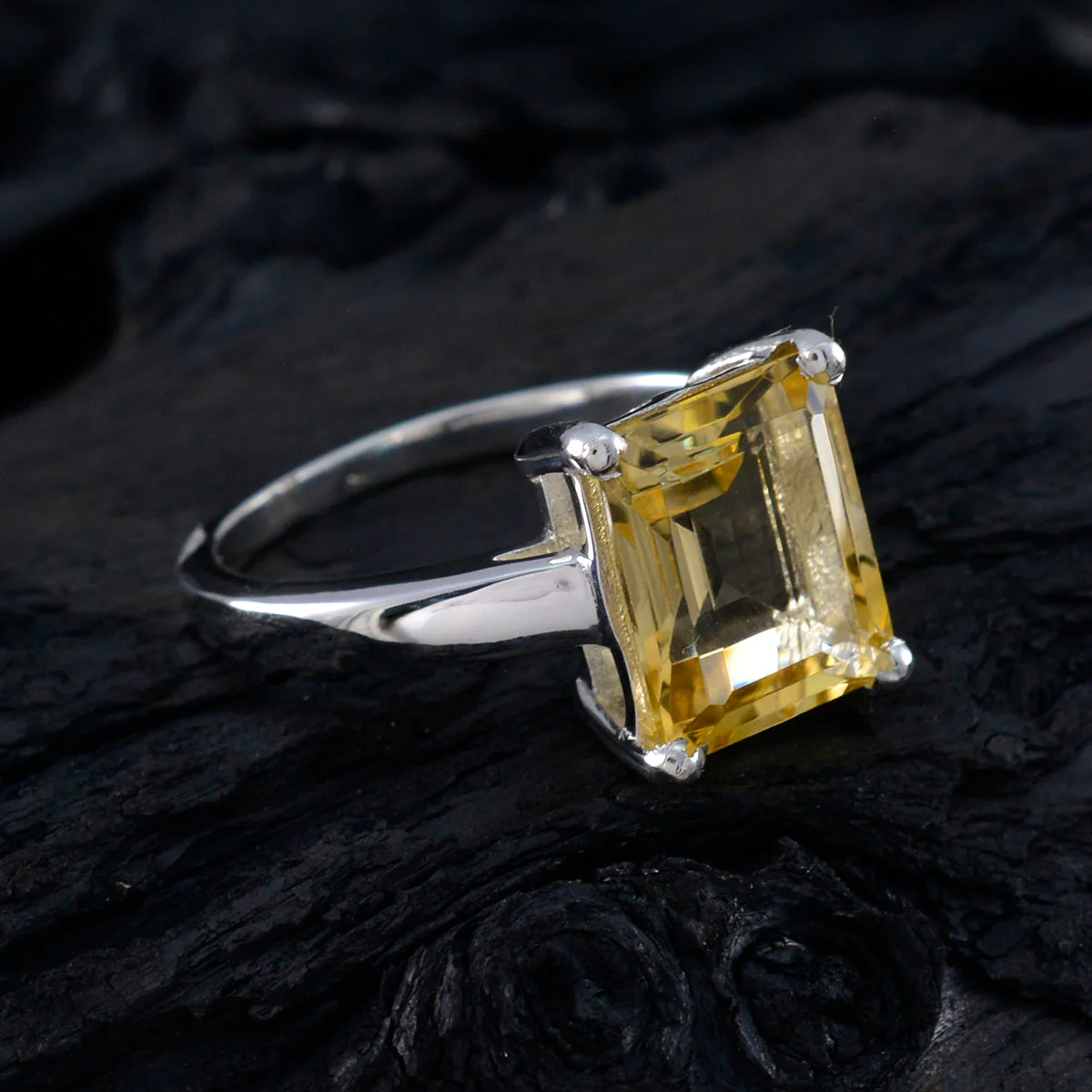 Citrine Solitaire African Sterling Silver Yellow Gemstone Mid-weight Boho Ring Jewellery - Image 4