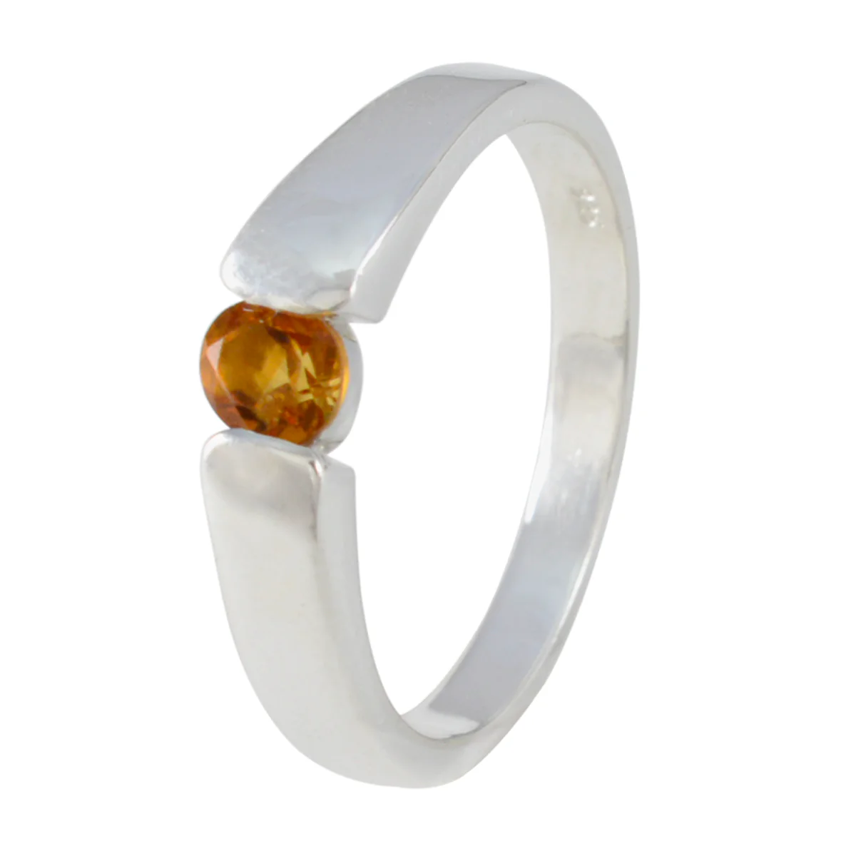 Citrine Solitaire African Sterling Silver Yellow Gemstone Slim Fairytale Ring Jewellery - Image 2