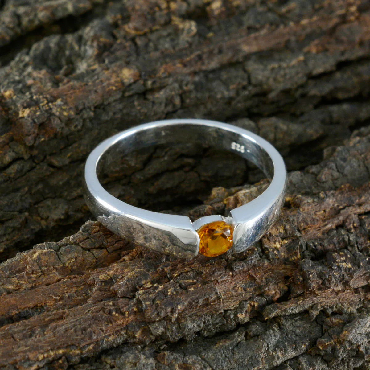 Citrine Solitaire African Sterling Silver Yellow Gemstone Slim Fairytale Ring Jewellery - Image 3