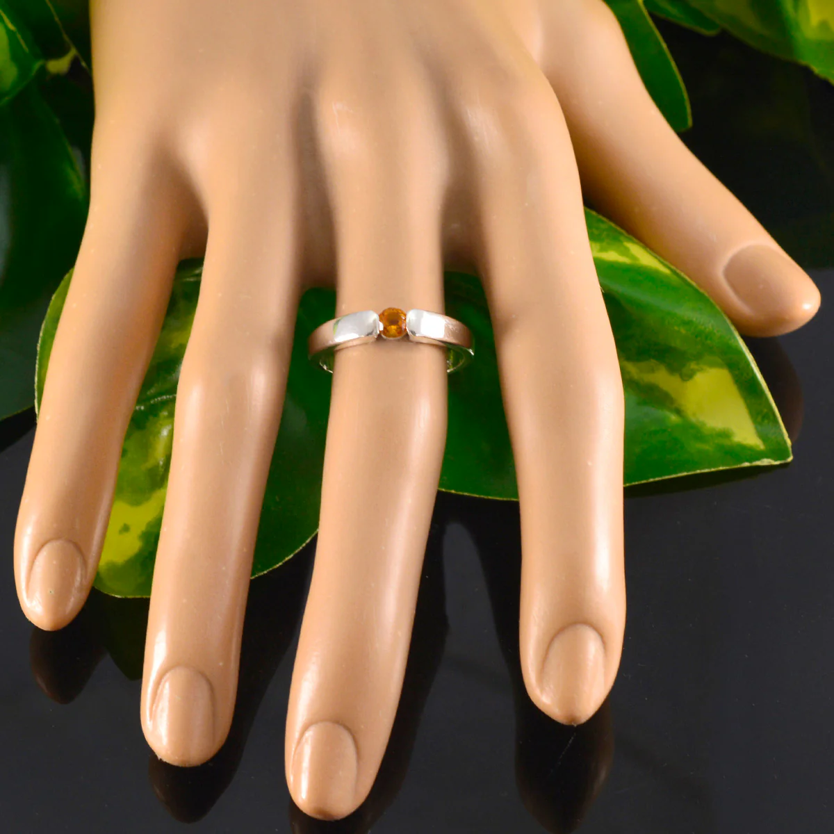Citrine Solitaire African Sterling Silver Yellow Gemstone Slim Fairytale Ring Jewellery - Image 5