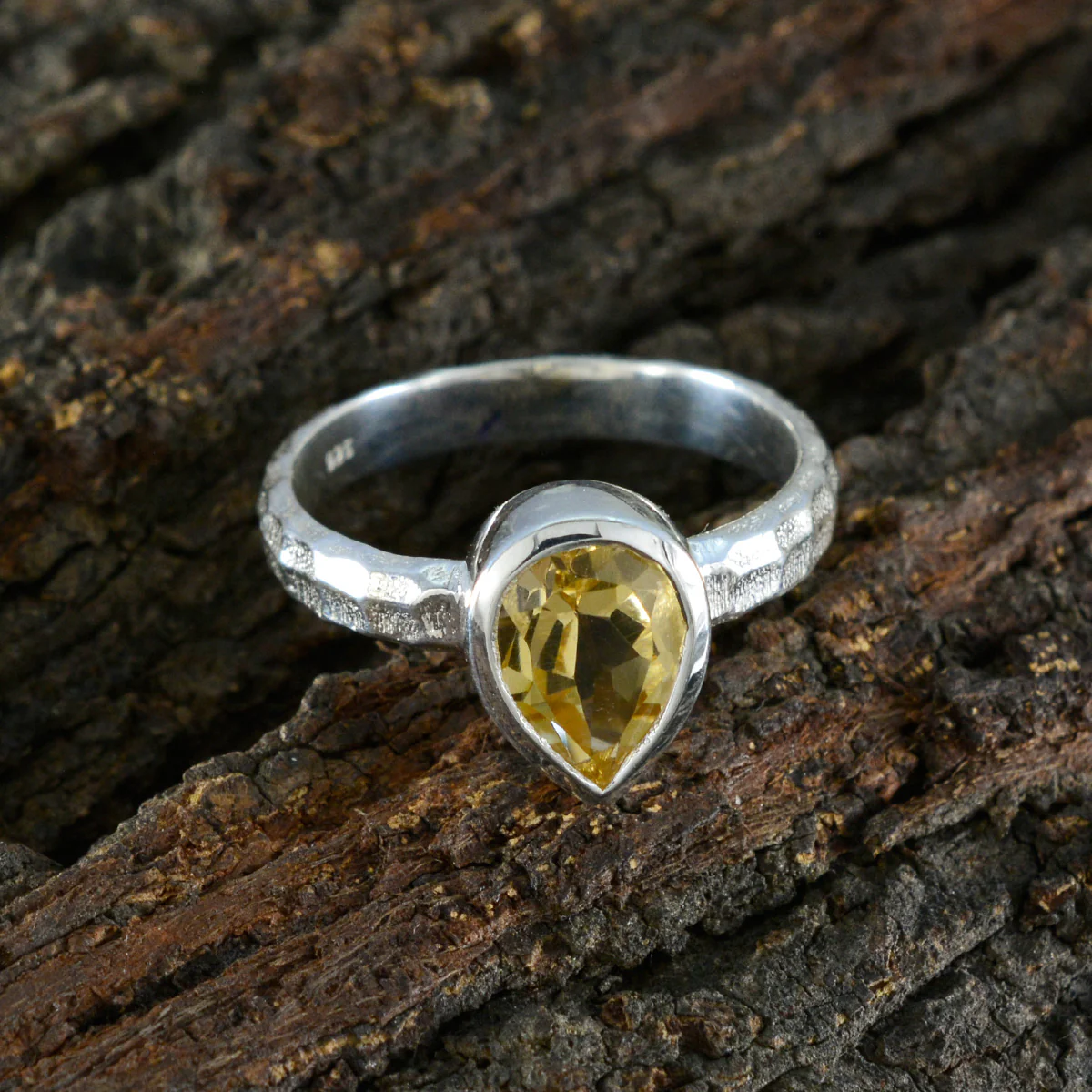 Citrine Solitaire Egyptian 925 Silver Yellow Gems Featherlight Luxurious Ring Jewellery - Image 3