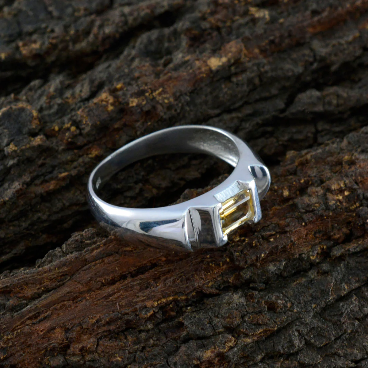 Citrine Solitaire Egyptian 925 Silver Yellow Gems Tiny Contemporary Ring Jewelry - Image 3
