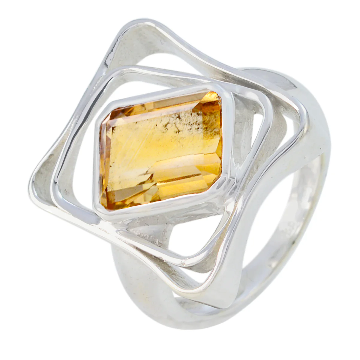 Citrine Solitaire Egyptian 925 Sterling Silver Yellow Gemstones Mid-weight Signet Ring Jewellery - Image 2