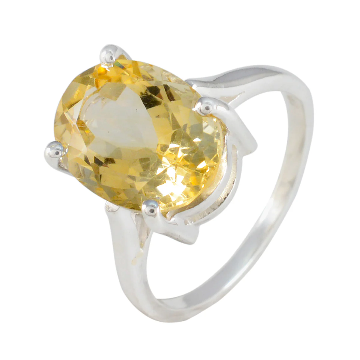 Citrine Solitaire Egyptian Sterling Silver Yellow Gems Featherlight Heritage Ring Jewellery - Image 2