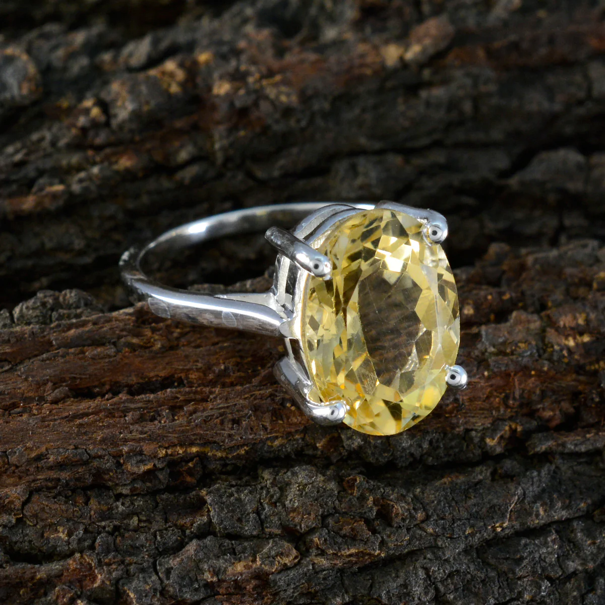 Citrine Solitaire Egyptian Sterling Silver Yellow Gems Featherlight Heritage Ring Jewellery - Image 3
