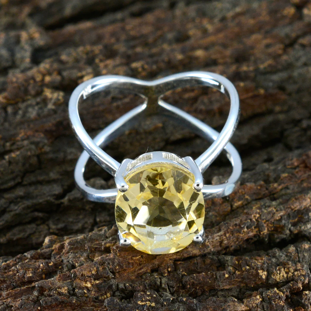 Citrine Solitaire Egyptian Sterling Silver Yellow Gemstone Tiny Contemporary Ring Jewelry - Image 3