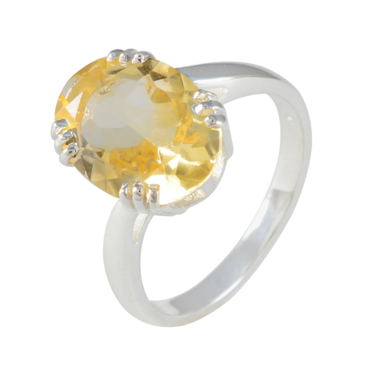 Citrine Solitaire German 925 Sterling Silver Yellow Gemstone Tiny Contemporary Ring Jewelry - Image 2