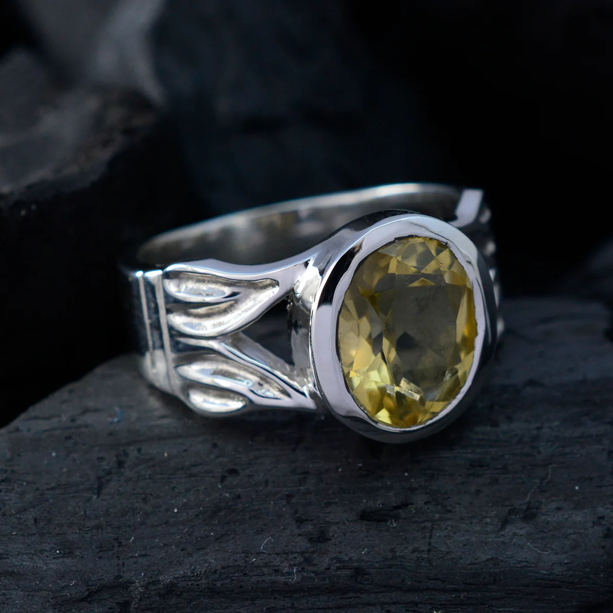 Citrine Solitaire Indian 92.5 Silver Yellow Gems Versatile antique Ring Jewelry - Image 4