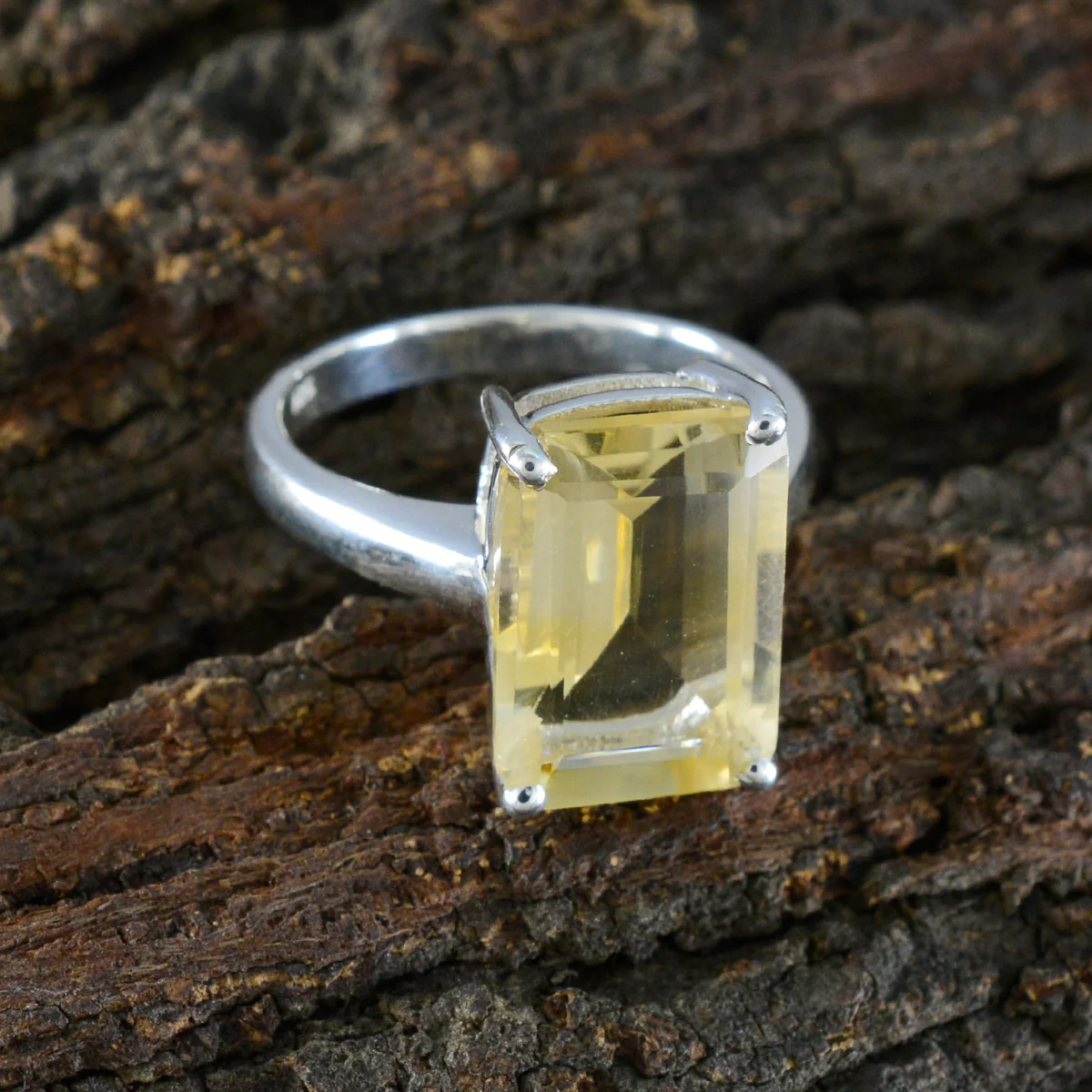 Citrine Solitaire Indian Silver Yellow Gemstones Minimal Artisan Ring Jewelry - Image 3