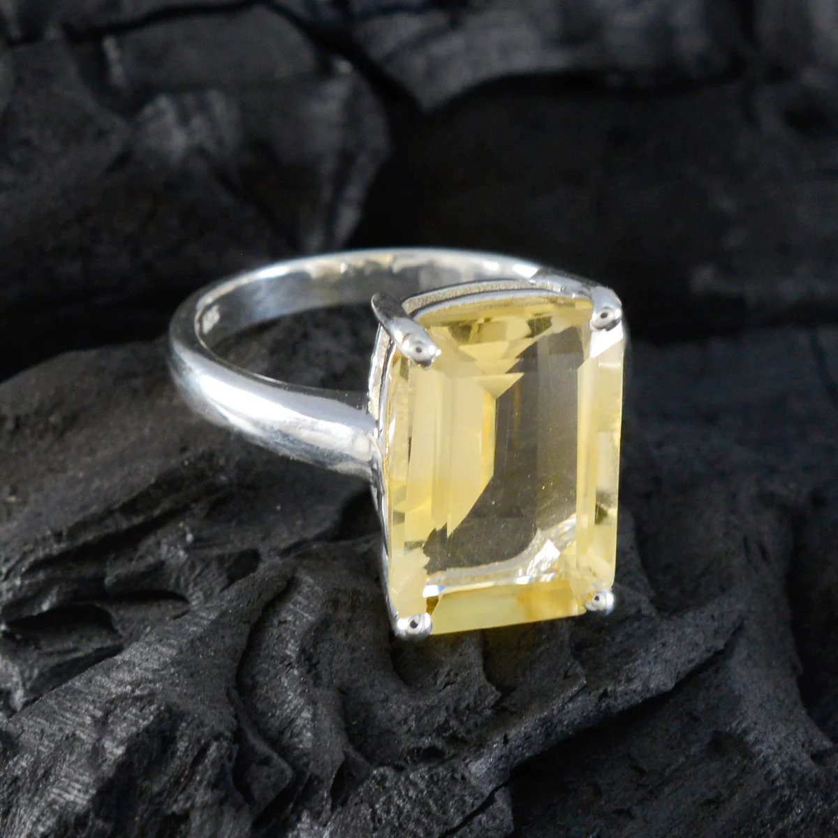 Citrine Solitaire Indian Silver Yellow Gemstones Minimal Artisan Ring Jewelry - Image 4