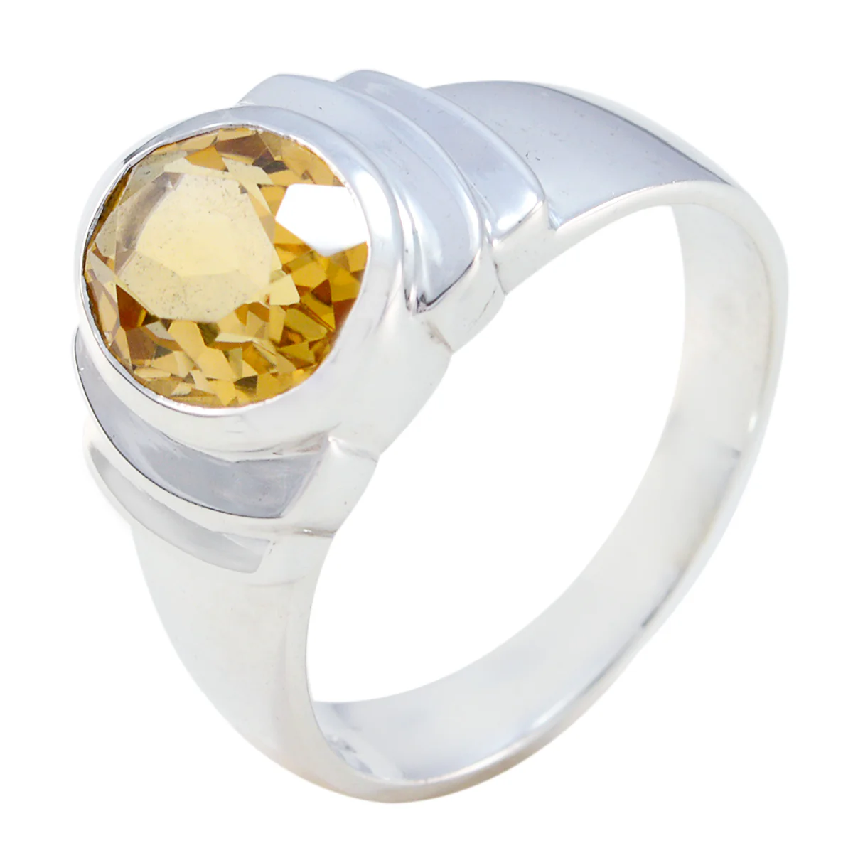 Citrine Solitaire Indian Sterling Silver Yellow Gemstone Eye-catching Engagement Ring Jewelry - Image 2