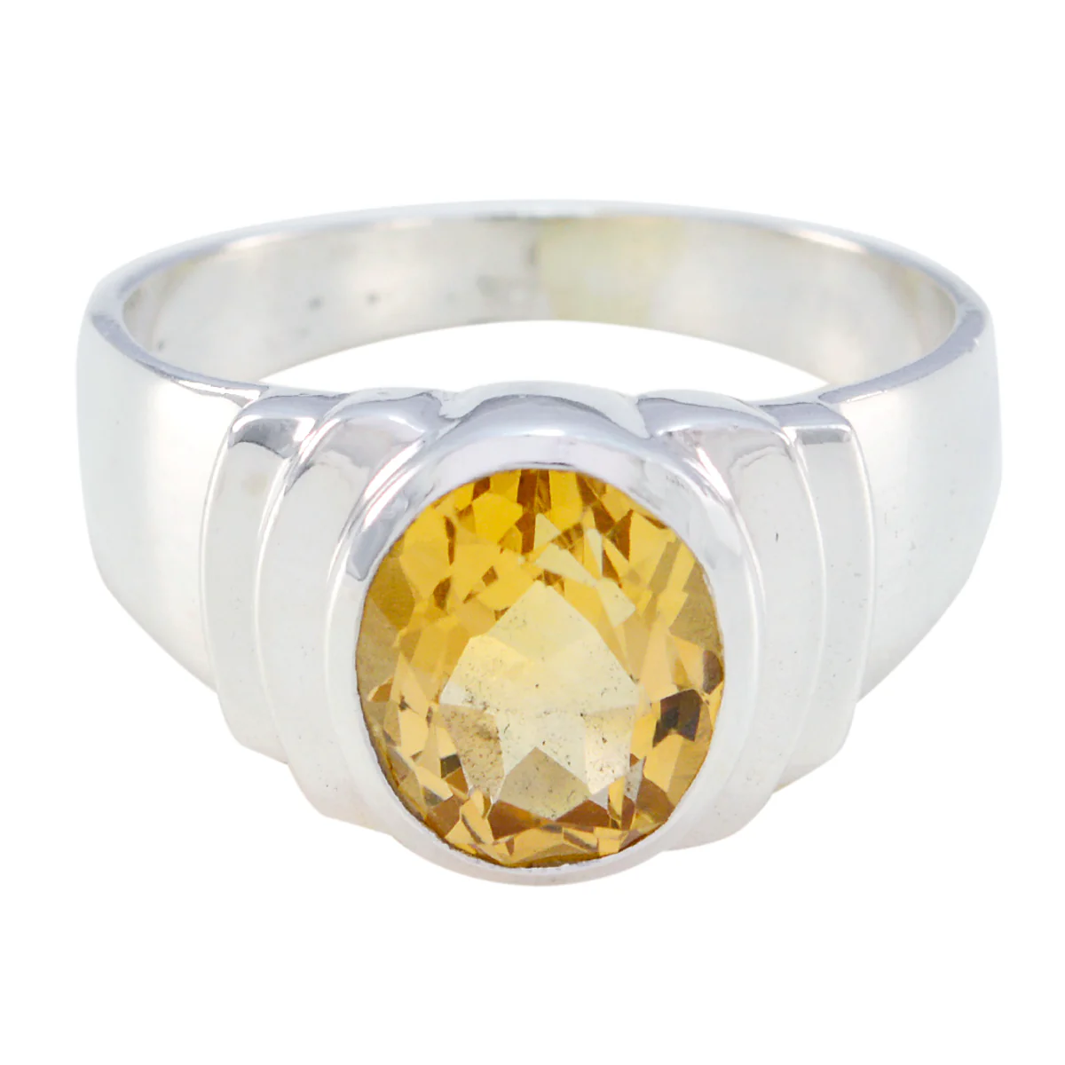 Citrine Solitaire Indian Sterling Silver Yellow Gemstone Eye-catching Engagement Ring Jewelry - Image 3