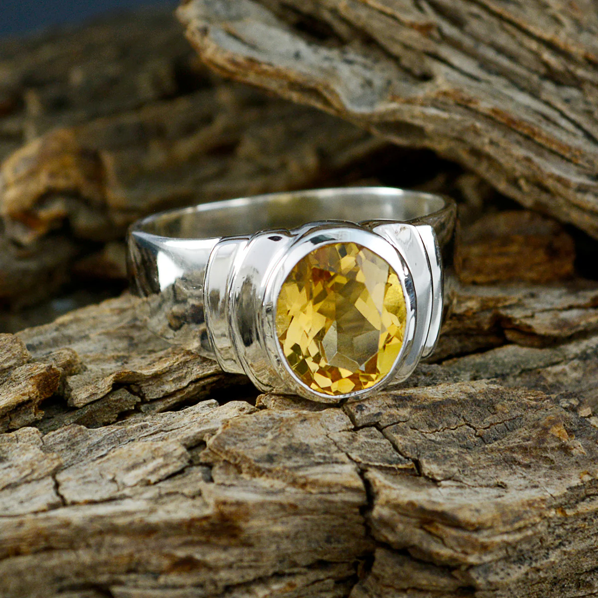 Citrine Solitaire Indian Sterling Silver Yellow Gemstone Eye-catching Engagement Ring Jewelry - Image 4